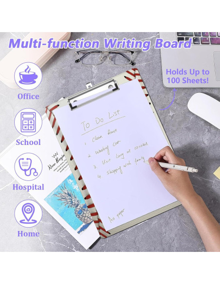 Clipboard A4 EMXION Textura de Béisbol con Clip Metálico