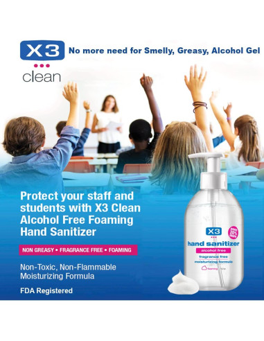 Desinfectante de Manos Espumoso X3 Clean Sin Alcohol 3x300ml