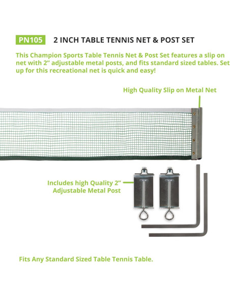 Conjunto de Red y Poste de Tenis de Mesa Champion Sports