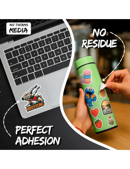 Calcomanía de Lucha 10 cm No Thorns Media - Vinilo Impermeable