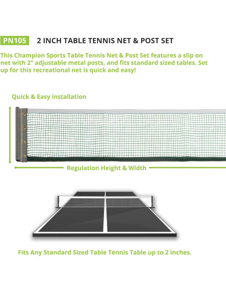 Conjunto de Red y Poste de Tenis de Mesa Champion Sports