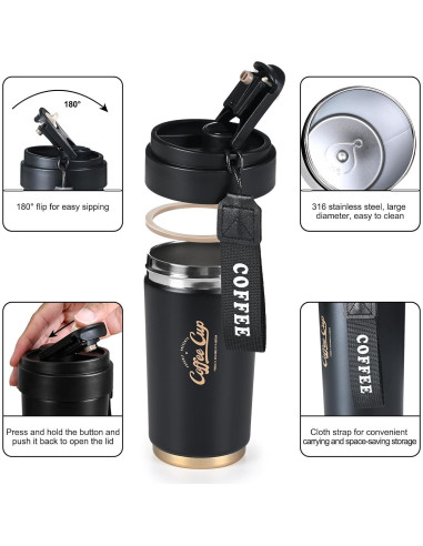 Termo de café de viaje FrutPunch 0.44 L acero inoxidable