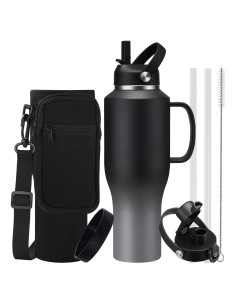 Botella de Agua Aislada 1.13L DIGJUPER con Asa y Pajitas