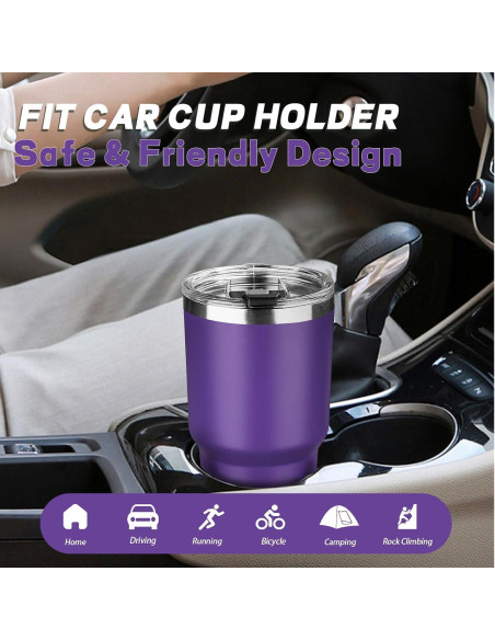 Taza de 30 oz GUDEMAO de acero inoxidable aislada púrpura