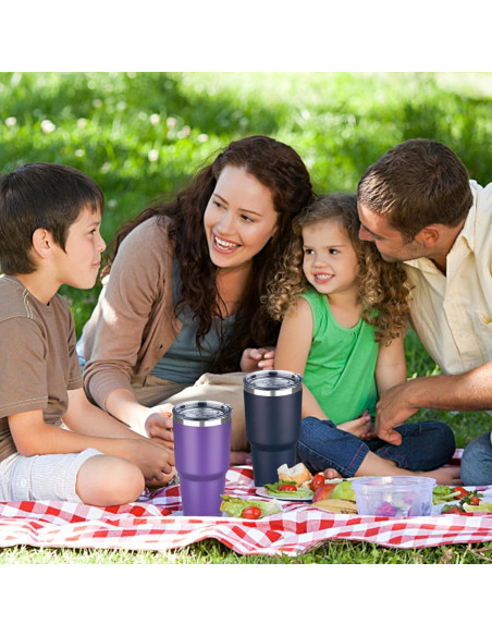 Taza de 30 oz GUDEMAO de acero inoxidable aislada púrpura