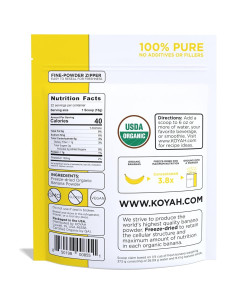 Polvo de Plátano Orgánico Liofilizado KOYAH 220 g 2