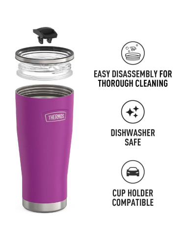 Vaso de Acero Inoxidable THERMOS 24oz Ciruela con Cierre Deslizante