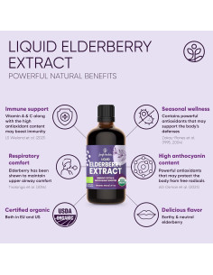 Jarabe de Sáuco Orgánico USDA 100 ml + Arándanos Liofilizados 113 g 2