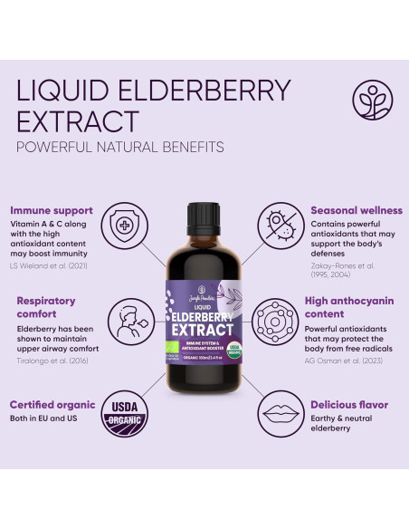Jarabe de Sáuco Orgánico USDA 100 ml + Arándanos Liofilizados 113 g
