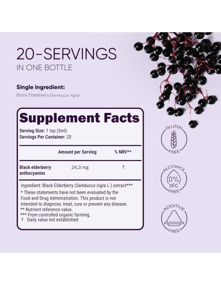 Jarabe de Sáuco Orgánico USDA 100 ml + Arándanos Liofilizados 113 g