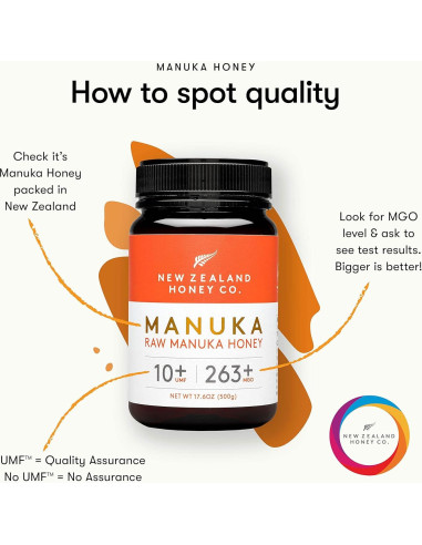 Miel Cruda de Manuka UMF 10+ y 15+ MGO 263 y 514 - 500 g