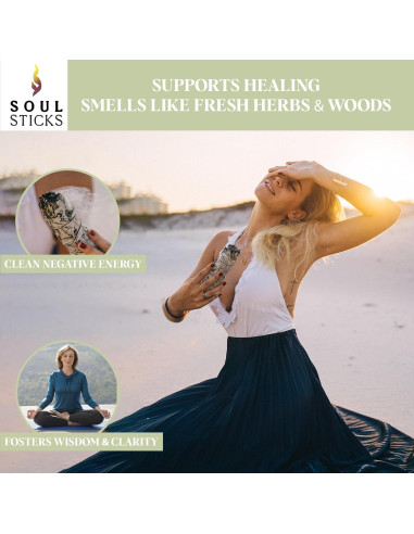 Bastones de Salvia Blanca Orgánica 10 cm - 12 Unidades