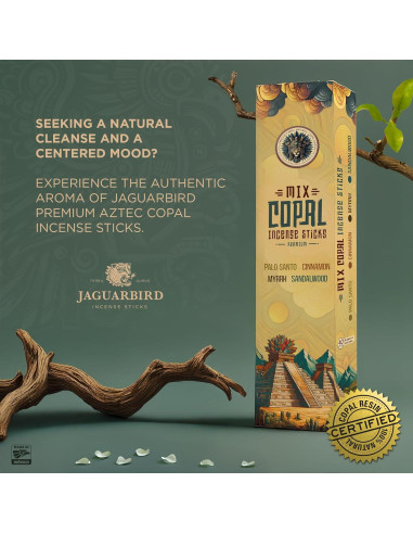 Incienso Copal Azteca Jaguarbird - 40 Varitas de Resina Natural