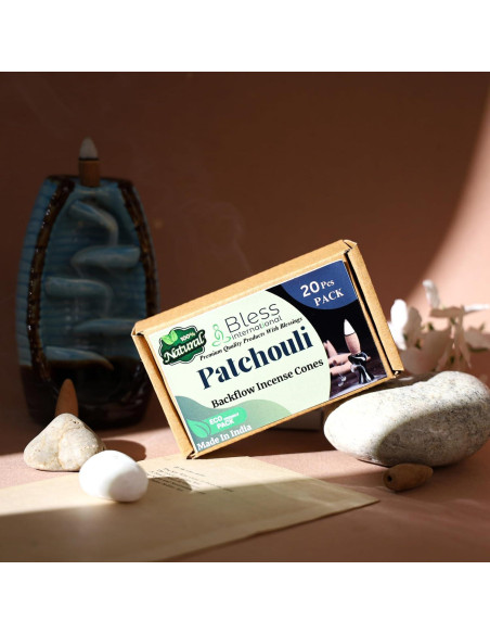 Conos de Incienso de Retroceso Patchouli Bless International - 20 Unidades