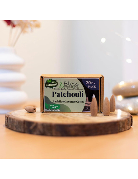 Conos de Incienso de Retroceso Patchouli Bless International - 20 Unidades