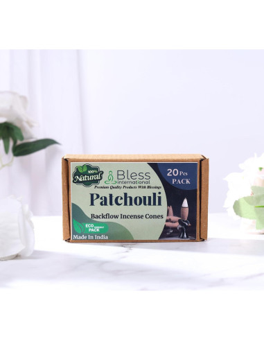 Conos de Incienso de Retroceso Patchouli Bless International - 20 Unidades