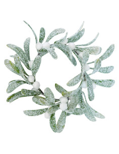 Anillos de Vela de Muérdago Artificial Winlyn - 4 Pcs 21.6 cm