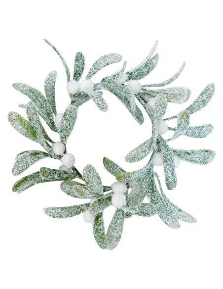 Anillos de Vela de Muérdago Artificial Winlyn - 4 Pcs 21.6 cm