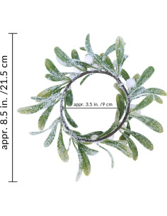 Anillos de Vela de Muérdago Artificial Winlyn - 4 Pcs 21.6 cm 2