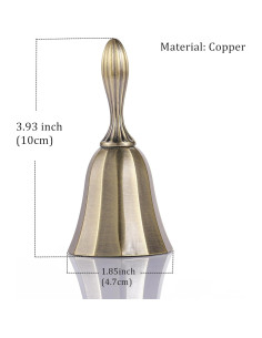 Campana de Mano de Latón XL001 10 cm Súper Ruidosa para Bodas 2