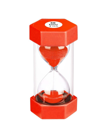 Reloj de Arena Colorido YLTIMER 30 Minutos Hexagonal Rojo