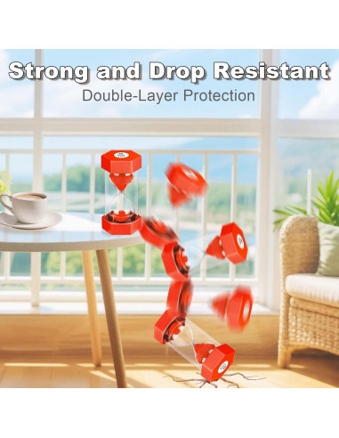 Reloj de Arena Colorido YLTIMER 30 Minutos Hexagonal Rojo