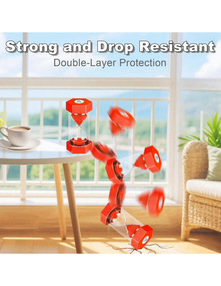 Reloj de Arena Colorido YLTIMER 30 Minutos Hexagonal Rojo