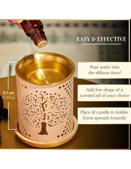 Dukhni Quemador de Aceite Árbol de la Vida con Vela 80g