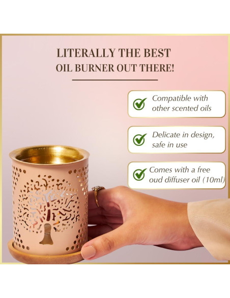 Dukhni Quemador de Aceite Árbol de la Vida con Vela 80g