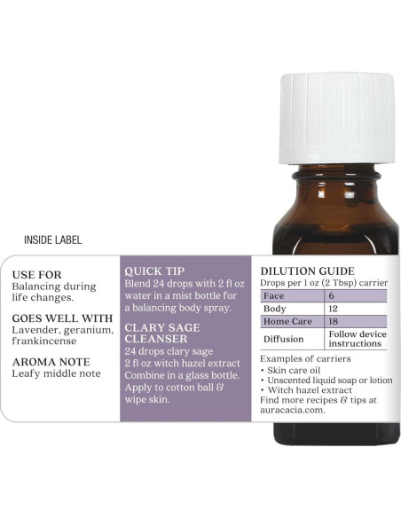 Aceite Esencial de Salvia Clary Aura Cacia 15 ml - Natural