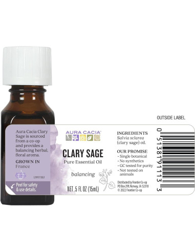 Aceite Esencial de Salvia Clary Aura Cacia 15 ml - Natural