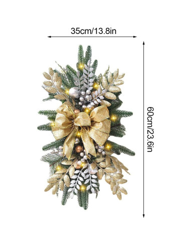 Adorno Navideño Preiluminado MAELSTROM 60cm Gota Dorada