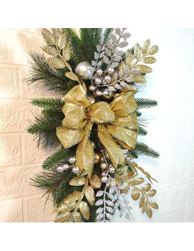 Adorno Navideño Preiluminado MAELSTROM 60cm Gota Dorada