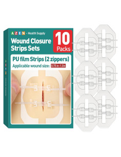 AZEN Kit de Cierre de Heridas 10 Tiras Vendajes Mariposa