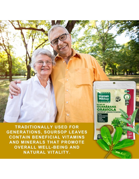 Polvo de Hoja de Guanábana 100g HANAN MIKHUY - Vegano, Sin Gluten
