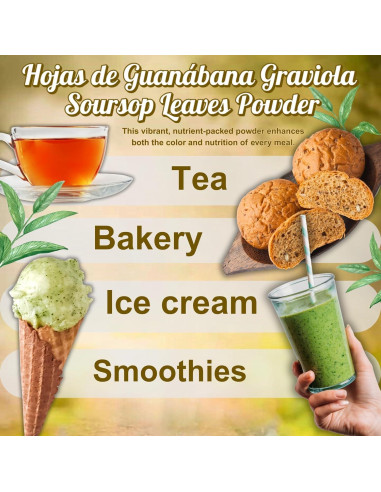 Polvo de Hoja de Guanábana 100g HANAN MIKHUY - Vegano, Sin Gluten