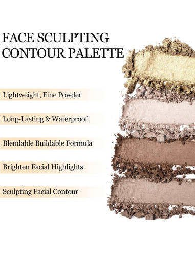 Paleta de Contorno Mate Erinde 02 Marrón Oscuro 45g