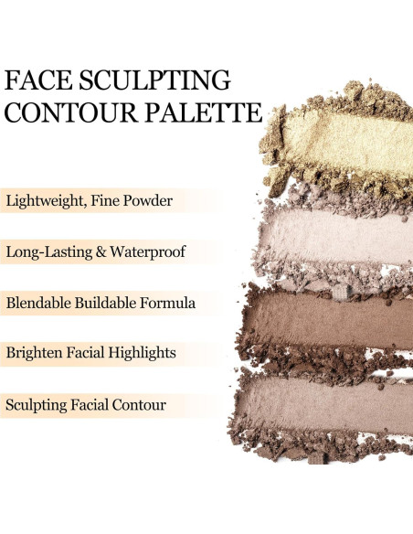 Paleta de Contorno Mate Erinde 02 Marrón Oscuro 45g