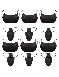 50 Piezas Sujetadores y Bragas Desechables Yahenda - Negro