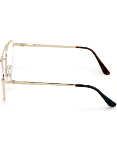 Gafas de lectura de metal oro con bisagra de resorte 1.0x