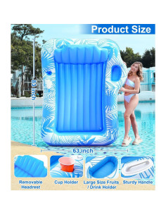 Flotador Inflable Gigante TURNMEON 211x160 cm con Rociador 2
