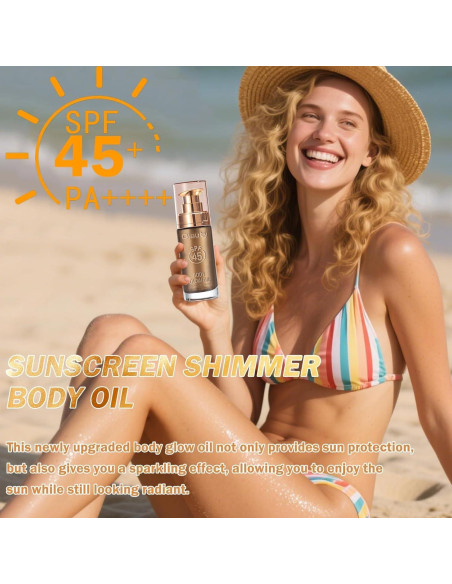 Aceite Corporal Brillante SPF 45 Minfei 30ML Bronce Brillante