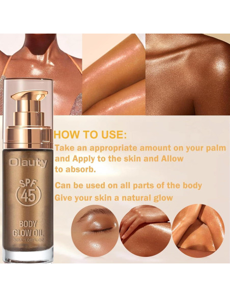 Aceite Corporal Brillante SPF 45 Minfei 30ML Bronce Brillante