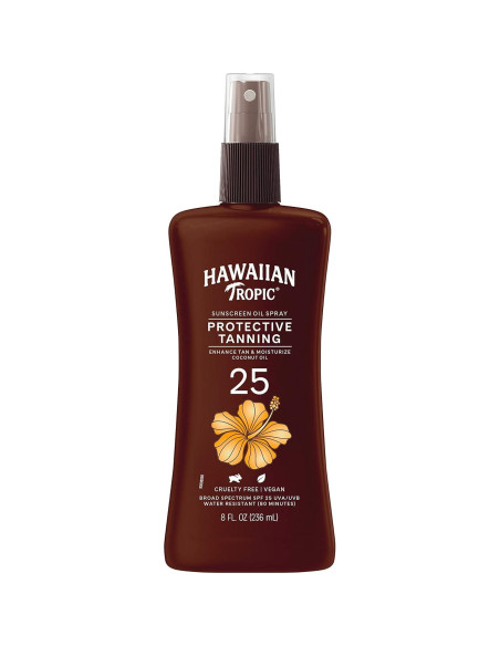 Aceite bronceador en spray Hawaiian Tropic SPF 25 240ml + Manteca corporal 240ml