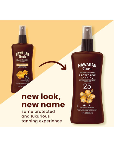 Aceite bronceador en spray Hawaiian Tropic SPF 25 240ml + Manteca corporal 240ml