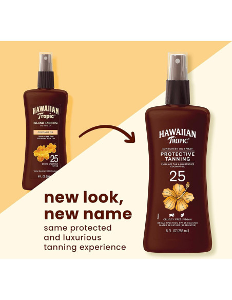 Aceite bronceador en spray Hawaiian Tropic SPF 25 240ml + Manteca corporal 240ml
