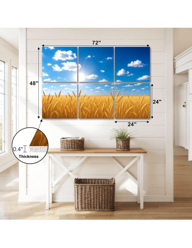 Paneles Acústicos Decorativos 6 Piezas Campo de Trigo 182x122 cm