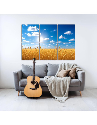 Paneles Acústicos Decorativos 6 Piezas Campo de Trigo 182x122 cm