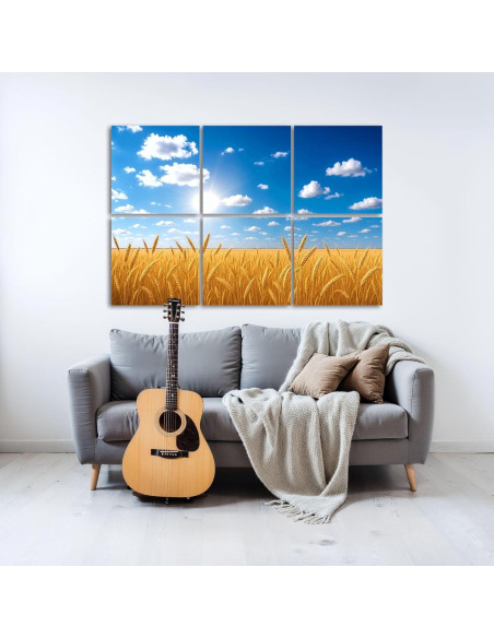 Paneles Acústicos Decorativos 6 Piezas Campo de Trigo 182x122 cm