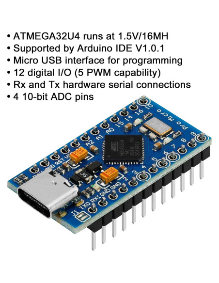 Paquete de 3 Módulos Micro Pro MakerHawk ATmega 32U4 5V 16MHz